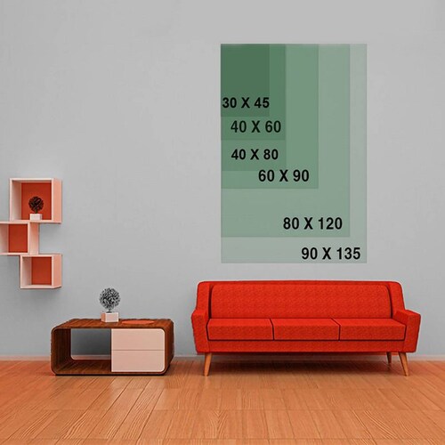 Cuadro Decorativo Hojas Doradas Minimalistas #104 de 60 X 90 cm.