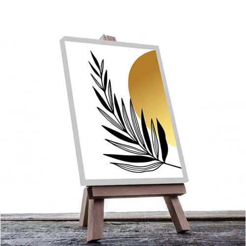 Cuadro Decorativo Hojas Doradas Minimalistas #106 de 40 x 60 cm
