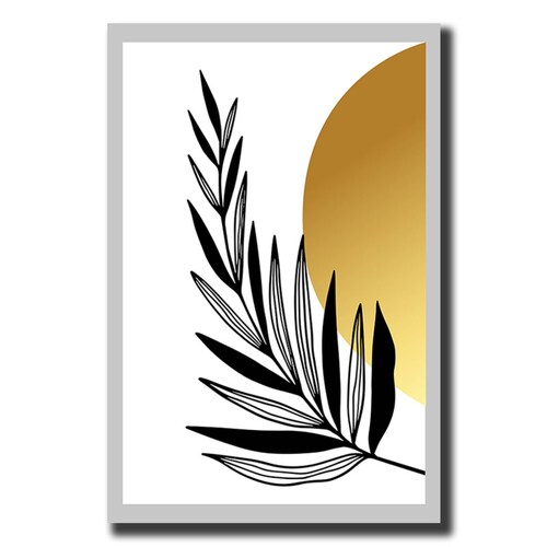 Cuadro Decorativo Hojas Doradas Minimalistas #106 de 40 x 60 cm