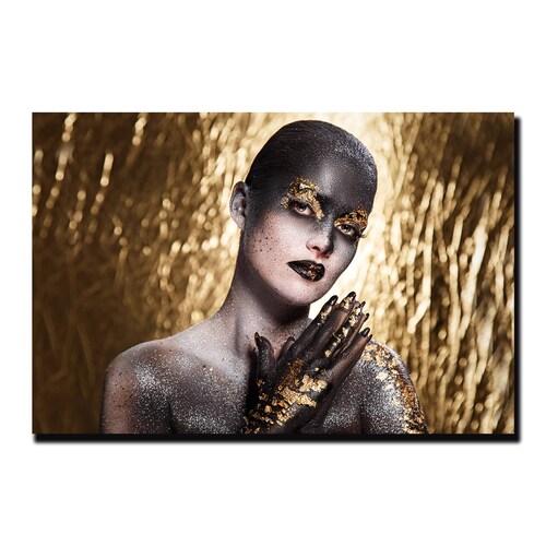 Cuadro Decorativo Mujer en Dorado Moderno # 35 60 X 40