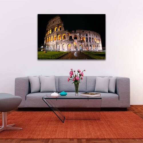 Cuadro Decorativo Coliseo Romano De Noche 135 X 90