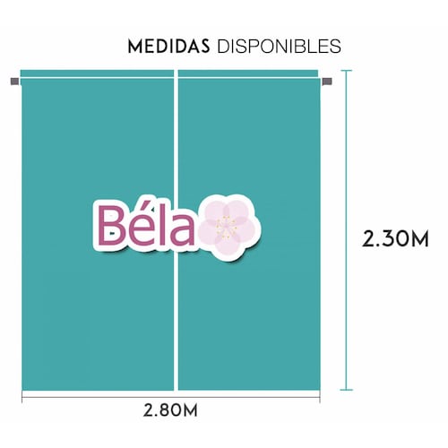Bela Juego de 2 Cortinas Manta prelavada + 1 Velo Gratis. Tamaño 2.30Alto X 2.80mAncho