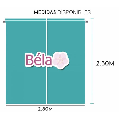 Bela Juego de 2 Cortinas Manta prelavada + 1 Velo Gratis. Tamaño 2.30Alto X 2.80mAncho