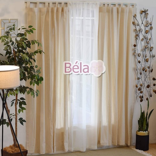 Bela Juego de 2 Cortinas Manta prelavada + 1 Velo Gratis. Tamaño 2.30Alto X 2.80mAncho