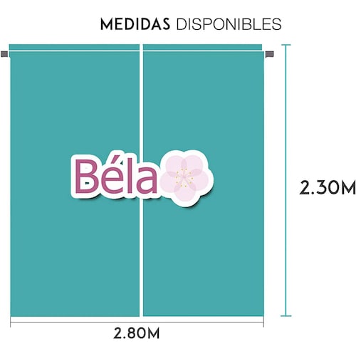 Bela Juego de 2 Cortinas Manta prelavada + 1 Velo Gratis. Tamaño 2.30Alto X 2.80mAncho