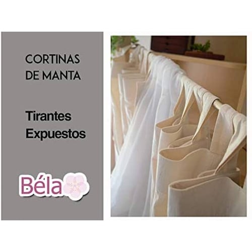 Bela Juego de 2 Cortinas Manta prelavada + 1 Velo Gratis. Tamaño 2.30Alto X 2.80mAncho