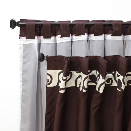Bela Juego de Cortinas 4 Piezas Fiore 230 Alto x 280 Ancho (Chocolate)