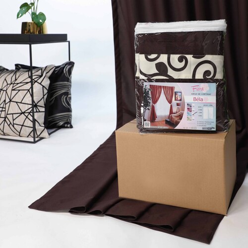 Bela Juego de Cortinas 4 Piezas Fiore 2m Alto x 280 Ancho (Chocolate)