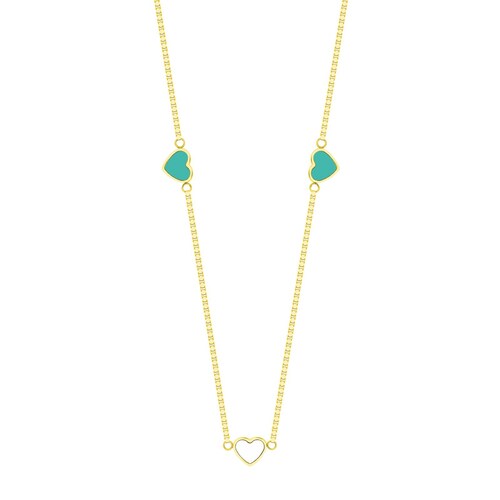 Collar JASON HYDE Amare Cadena Color Oro y Charm Turquesa Mod JHJN0200Y.