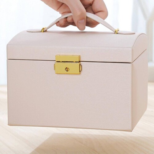 Elegante Estuche para Joyeria Alhajero Amplio Espacio Múltiples Compartimentos 