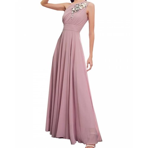 Maxi Vestido de Noche Fiesta Elegante Un Hombro  Dama