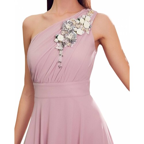 Maxi Vestido de Noche Fiesta Elegante Un Hombro  Dama