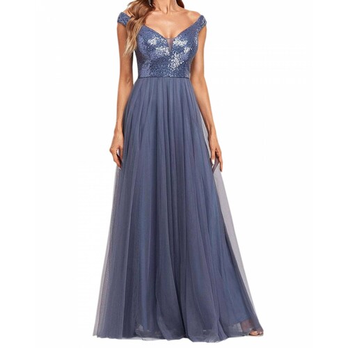 Vestido de Noche d Fiesta  Dama Mujer Elegante Lentejuelas