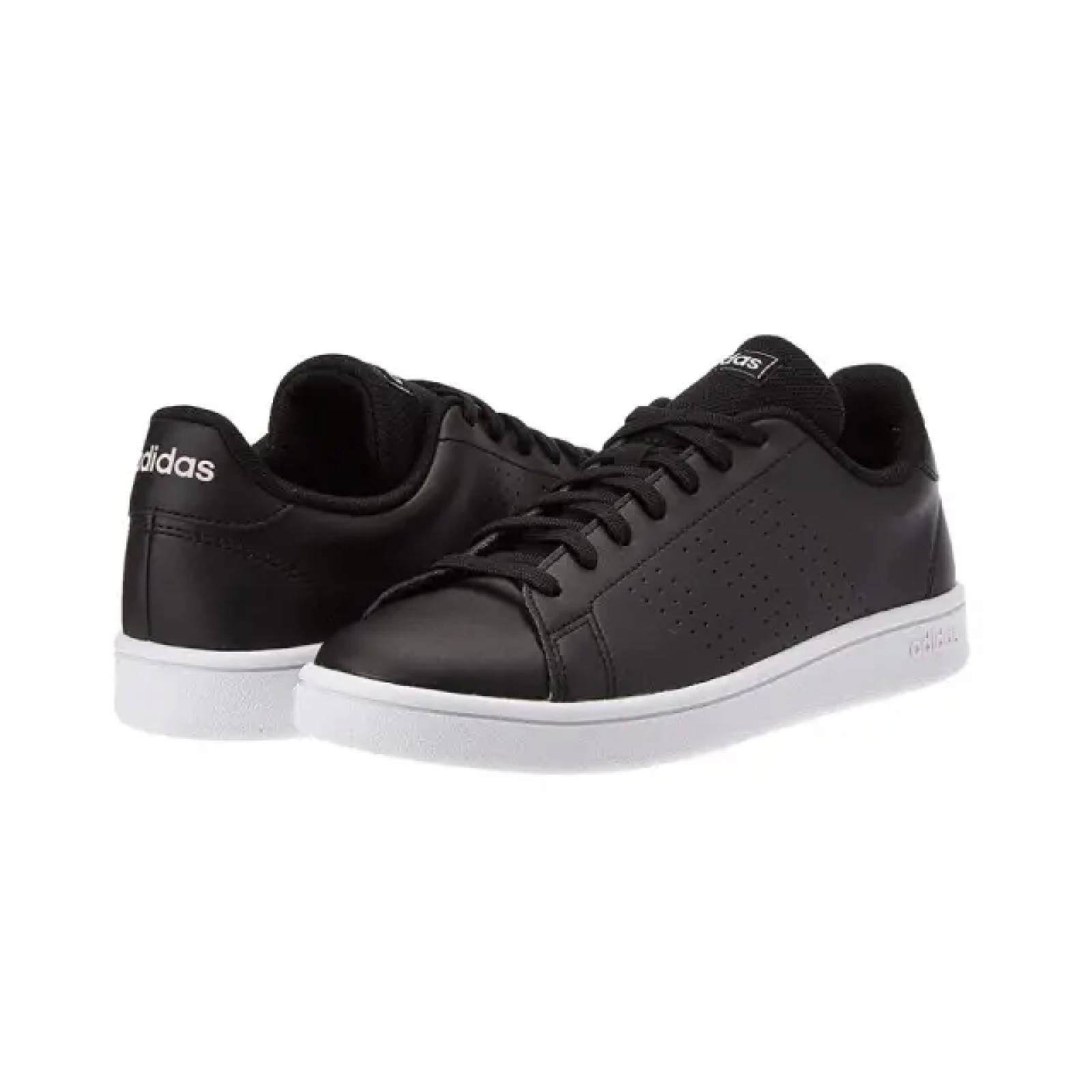 Tenis Casual Adidas Advantage F36431 Negro suela blanca Original