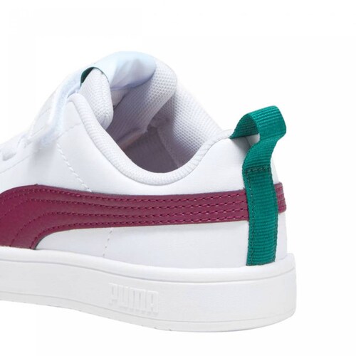 Tenis Casual Puma Rickie PS Color Blanco Guinda Para Niña.