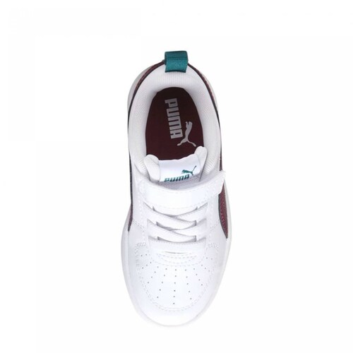 Tenis Casual Puma Rickie PS Color Blanco Guinda Para Niña.