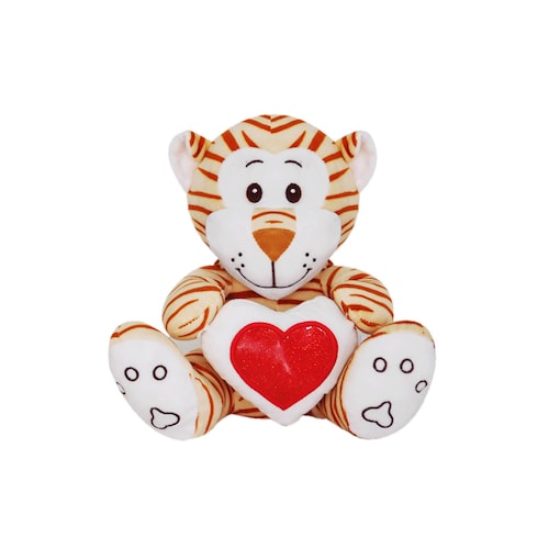 Tigre de peluche con corazón 25cm PELUCHERIA