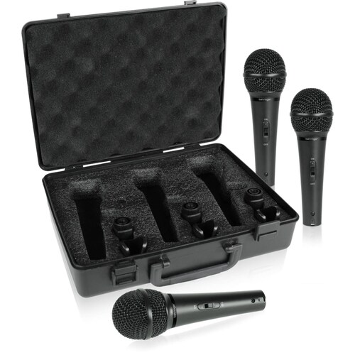 Behringer XM1800s Paquete 3 Micrófonos de Estudio Cardioides