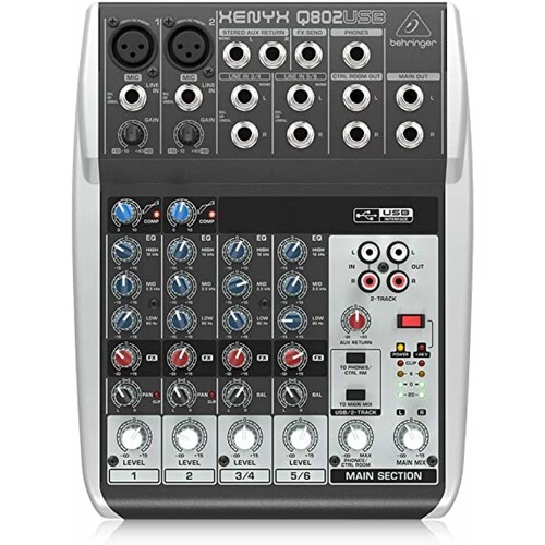 Behringer Q802USB Mezcladora Análoga 8 Canale con USB