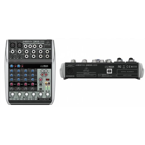Behringer Q802USB Mezcladora Análoga 8 Canale con USB