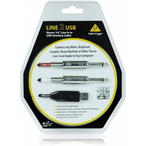 Behringer Line 2 USB Cable interfaz 2 Plug a USB