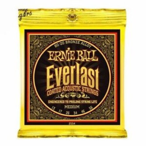Encordadura Guitarra Acústica Ernie Ball 2554. Everlast Coated Medium