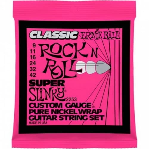 Cuerdas para Guitarra Electrica Ernie Ball Rock N Roll-Rosa