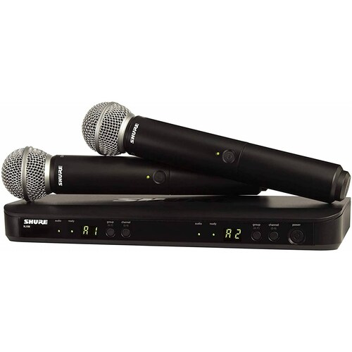 Sistema inalámbrico dual para voz, con dos micrófonos SM58 Shure BLX288/SM58