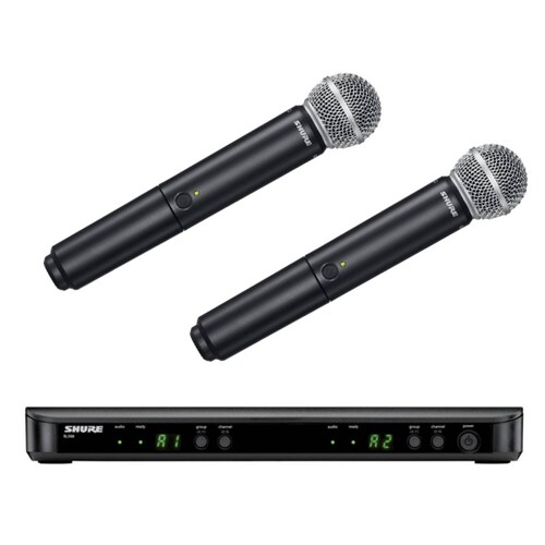 Sistema inalámbrico dual para voz, con dos micrófonos SM58 Shure BLX288/SM58