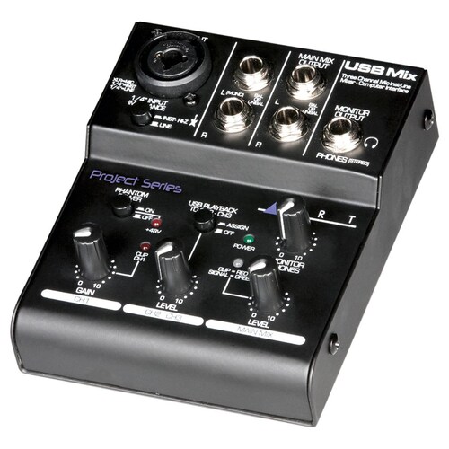 ART USB MIX Mezcladora Compacta con interfaz 3 Canales 