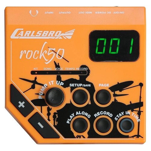 Carlsbro Rock 50 Batería Eléctrica 3 Pads Banco y Audifonos 