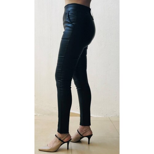 Pantalon leggings mallones vini piel tipo piel mujer skinny negro Marlene