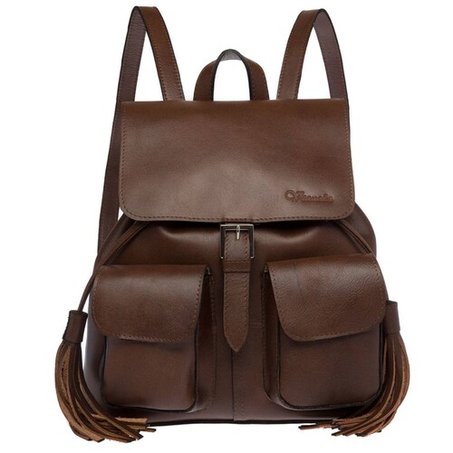 Backpack bolso dama 100% piel bolsa mujer mochila café Vianala