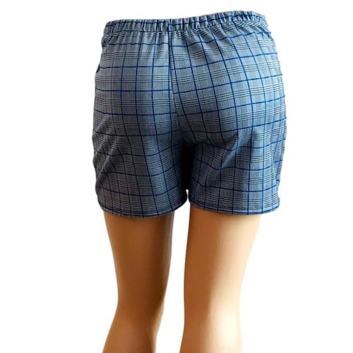 Mini falda short dama colegiala cuadros azul.