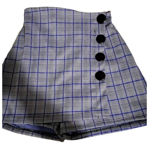 Mini falda short dama colegiala cuadros azul.