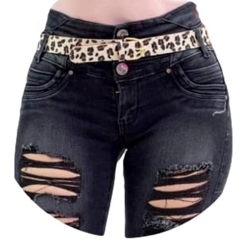 Jeans skinny mujer pantalon mezclilla colombianos rasgados rotos destrucción negro Banana