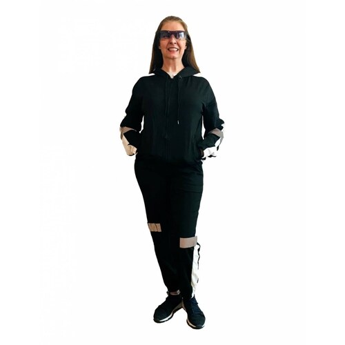 Conjunto de pants y sudadera completo para dama negro Ilys