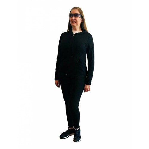 Conjunto de pants/leggings y sudadera completo para dama negro Ilys