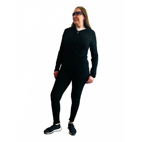 Conjunto de pants/leggings y sudadera completo para dama negro Ilys