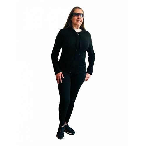 Conjunto de pants/leggings y sudadera completo para dama negro Ilys
