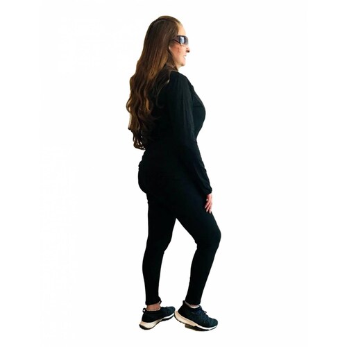Conjunto de pants/leggings y sudadera completo para dama negro Ilys