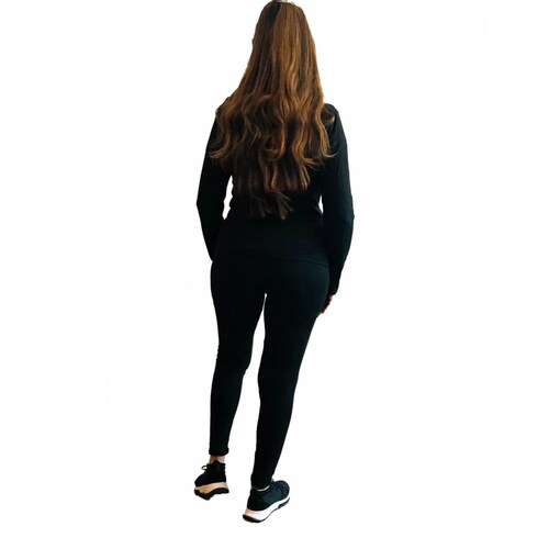 Conjunto de pants/leggings y sudadera completo para dama negro Ilys