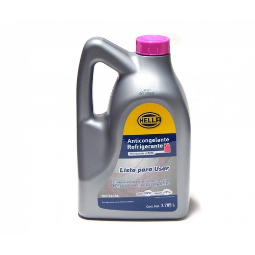 Anticongelante Rosa Premezclado al 33% Listo Para Usar 3.785 Litros Hella 