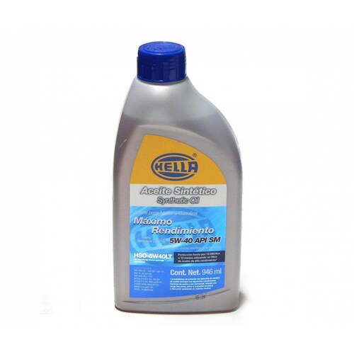Aceite Motor 5w40 100% Sintetico Api SN 1 Litro Hella 
