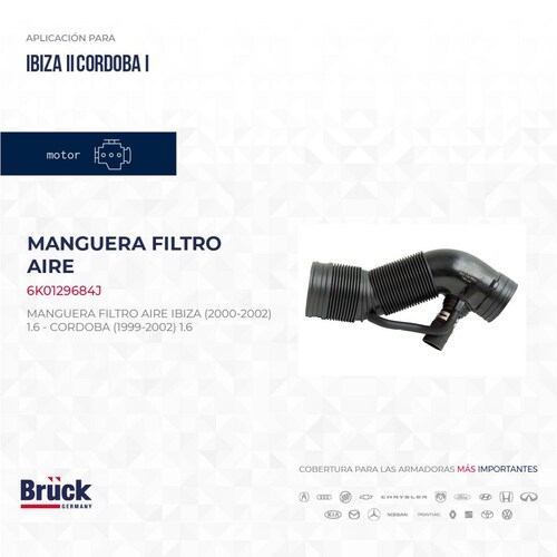 Manguera Filtro Aire 6K0129684J Bruck-Germany 