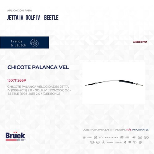Chicote Palanca Velocidades 1J0711266P Bruck-Germany 