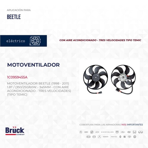 Motoventilador 1C0959455A Bruck-Germany 