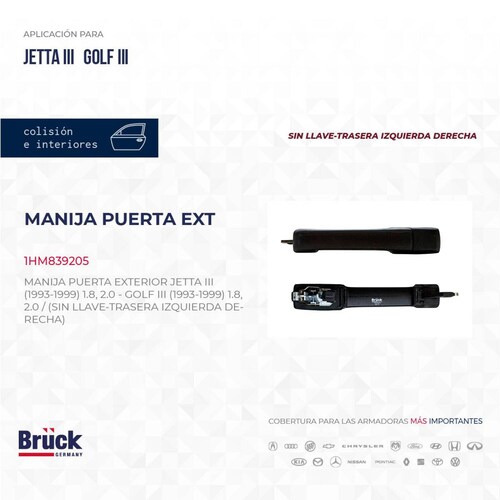Manija Puerta Exterior 1HM839205 Bruck-Germany 