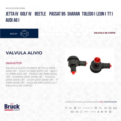 Valvula Alivio Turbo 06A145710P Bruck-Germany 