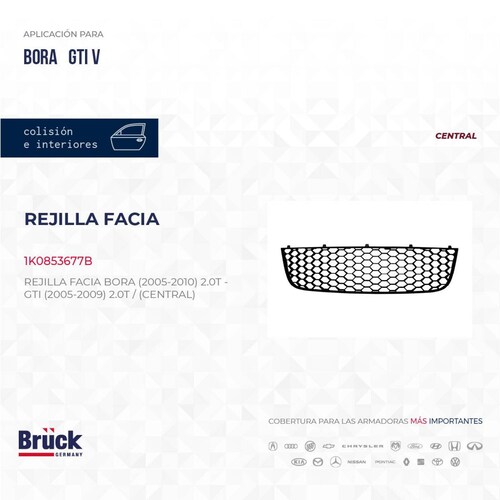 Rejilla Facia 1K0853677B Bruck-Germany 